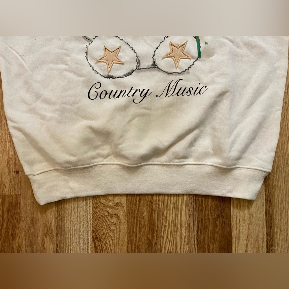 White Bear Country Music Graphic Sweat Shirt Size Medium NWT - Picture 7 of 10